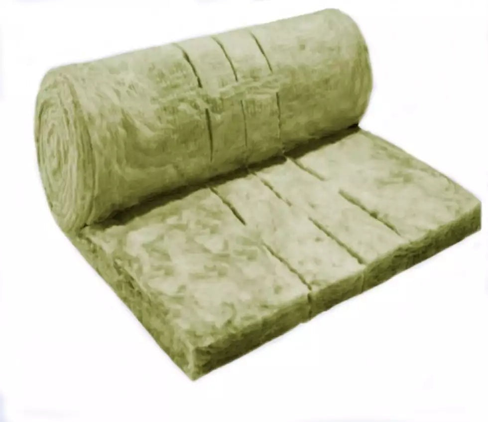 URSA glass mineral wool loft roll, partly unrolled