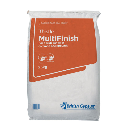 British Gypsum Thistle MultiFinish plaster 25kg bag