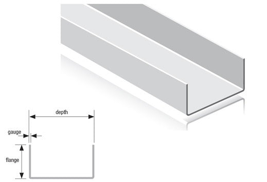 Hadley SFS U Track 204mm x 40mm x 1.2mm - Pack of 10 x 3m