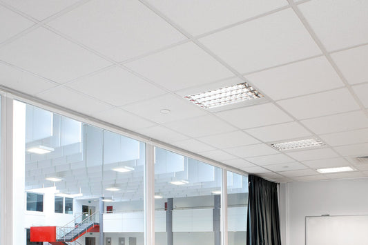 Knauf AMF Thermatex Feinstratos Micro Tegular 24 ceiling tiles installed